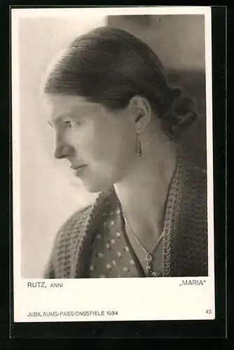 AK Oberammergau, Passionsspiele 1934, Anni Rutz als Maria