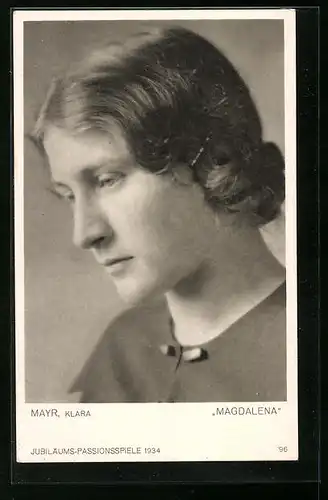 AK Oberammergau, Passionsspiele 1934, Klara Mayr als Magdalena