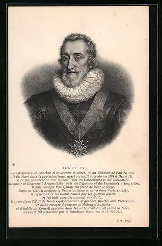 AK Portrait Henri IV in Uniform