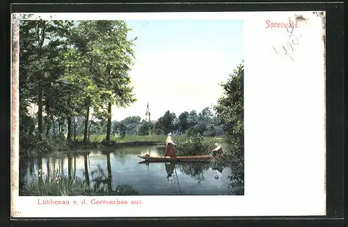 AK Lübbenau / Spreewald, Blick v. d. Gorroschoa aus