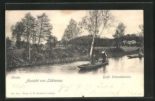 AK Lübbenau / Spreewald, Kirche und Gräfl. Schneidemühle