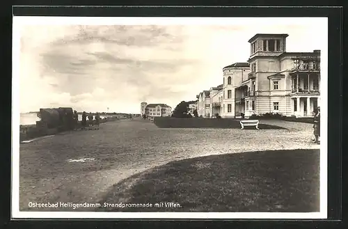 AK Heiligendamm / Ostsee, Strandpromenaden mit Villen