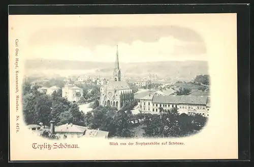 AK Teplitz Schönau / Teplice, Blick von der Stephanshöhe