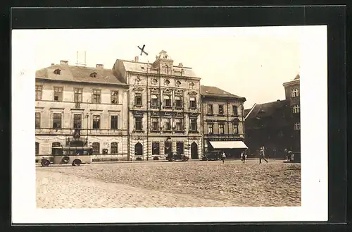 AK Dux / Duchcov, Stadthotel am Marktplatz