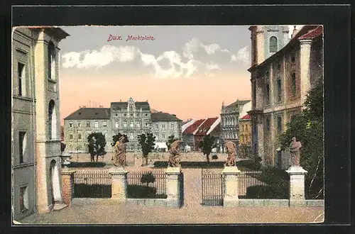AK Dux / Duchcov, Marktplatz