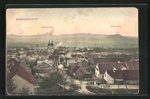 AK Mariaschein, Teilansicht mit Donnersberg und Schlossberg