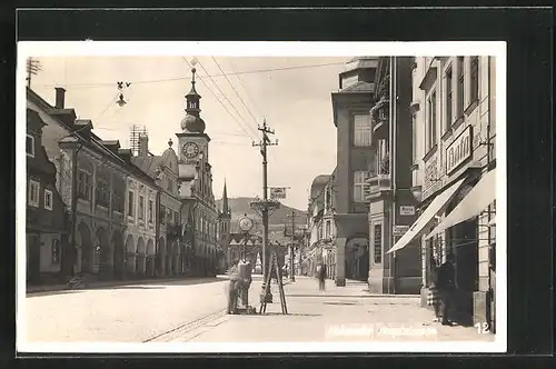 AK Hohenelbe / Vrchlabi, Blick in die Hauptstrasse