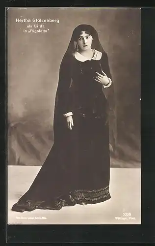 AK Opernsängerin Hertha Stolzenberg als Gilda in Rogoletto