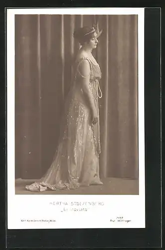 AK Opernsängerin Hertha Stolzenberg in La Traviata