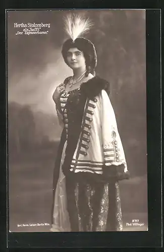 AK Opernsängerin Hertha Stolzenberg als Saffi in Der Zigeunerbaron