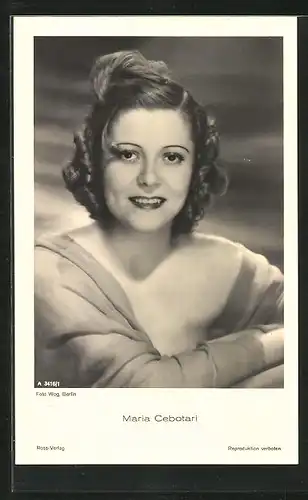 AK Opernsängerin Maria Cebotari mit Locken