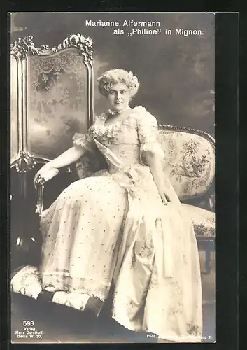 AK Opernsängerin Marianne Alfermann als Philine in Mignon