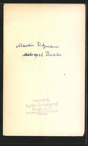 AK Opernsänger Martin Ritzmann charmant in Fliege und Jackett