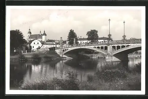 AK Hranice na Morave, Teilansicht mit Flussbrücke