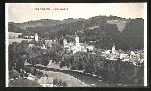 AK Rosenberg / Böhmerwald, Totale mit Schloss