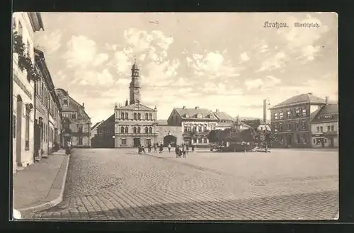 AK Kratzau, Marktplatz