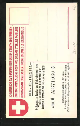 AK Schweizer Soldat mit Kind auf dem Arm