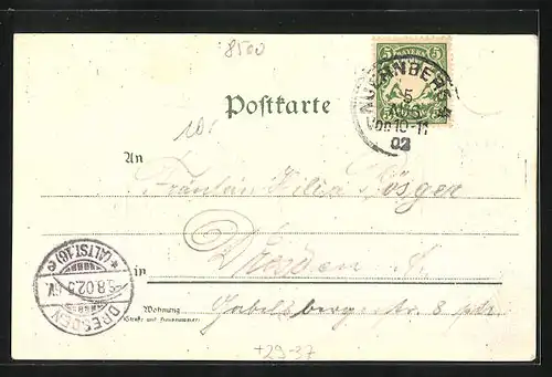 Passepartout-Lithographie Nürnberg, Henkersteg, Wappen