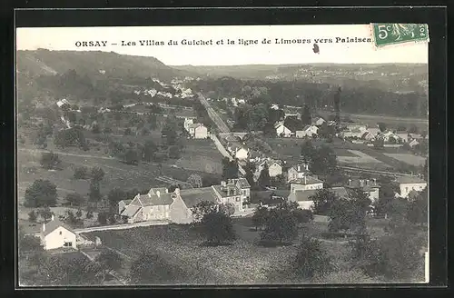 AK Orsay, Les Villas du Guichet et la ligne de Limours vers Palaiseau