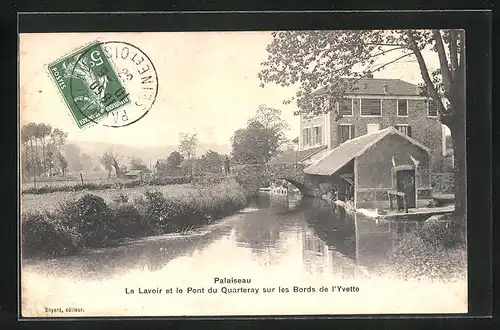 AK Palaiseau, Le Lavoir et le Pont du Quarteray sur les Bords de l`Yvette