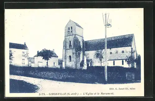 AK Gironville, L`Eglise et le Monument