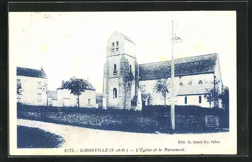 AK Gironville, L`Eglise et le Monument