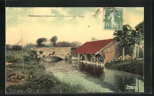 AK Palaiseau Villebon, Un Lavoir sur l`Yvette, Pont