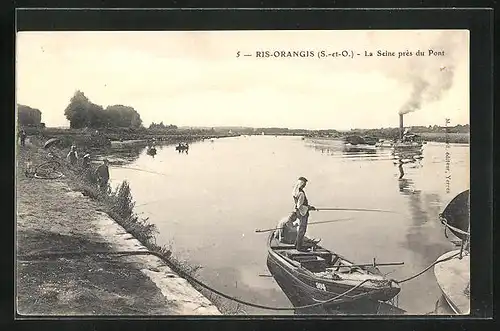 AK Ris-Orangis S. et O., La Seine pres du Pont