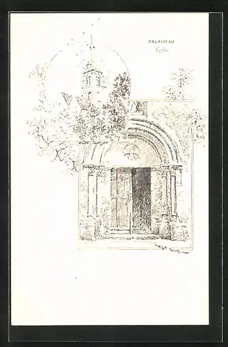 Künstler-AK Palaiseau, L`Eglise, Portal