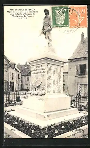AK Angerville S. et O., Monument eleve a la memoire des Enfants d`Angerville, Morts pour la France 1914-18