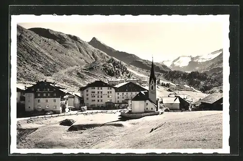 AK Obergurgl in Tirol, die Kirche im Gletscherdorf im Ölztal