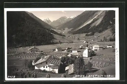 AK Gries i. Sellraim, Blick auf die Kirche im Ort, Talpanorama