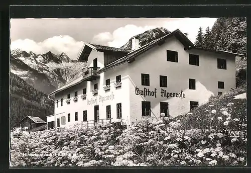 AK Hinterhornbach in Tirol, am Gasthof Alpenrose