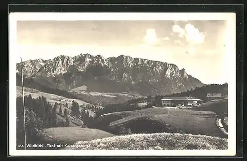 AK Wildbichl in Tirol, Blick auf das Kaisergebirge