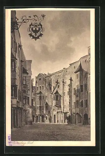 AK Rattenberg in Tirol, Platzpartie mit Häuserzeile