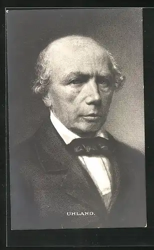 AK Ludwig Uhland, Portrait des Dichters im Anzug