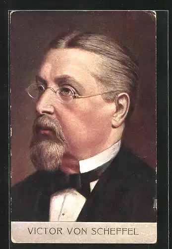 AK Victor von Scheffel, Portrait des Dichters in Abendgarderobe