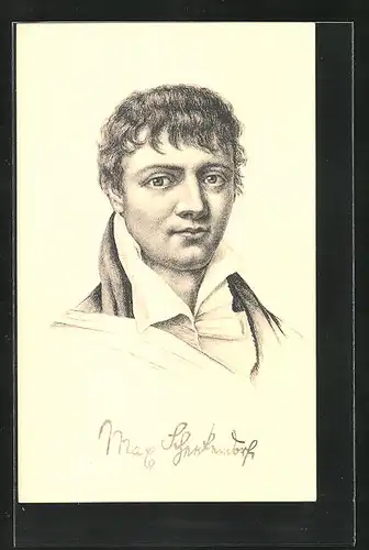 Künstler-AK Maximillian von Schenkendorf, Portrait des jungen Dichters aus den Befreiungskriegen