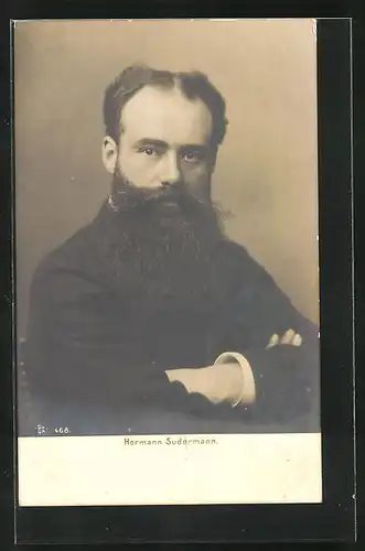 AK Hermann Sudermann, der junge Dichter im Portrait