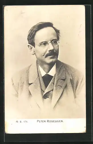 AK Peter Rosegger, Portrait des Dichters von vorne