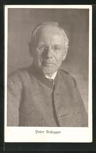 AK Peter Rosegger, Portrait des gealterten Dichters