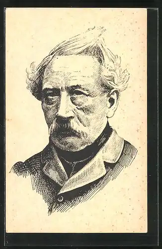 Künstler-AK Josef Wenzig, Portrait des Dichters, Autor Libreta Oper Dalibora a Libuse