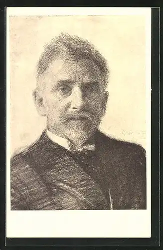 Künstler-AK Kresba, Portrait des Dichters Jul. Zeyer um ca. 1900 nach Max Svabinsky