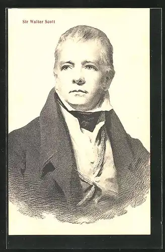 AK Sir Walter Scott, Portrait des jungen Dichters im Anzug