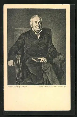 Künstler-AK Ernst Moritz Arndt, Portrait des Dichters nach einem Bild von J. Roeting