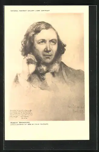 AK Robert Browning, Portrait des Dichters von Field Talfourd