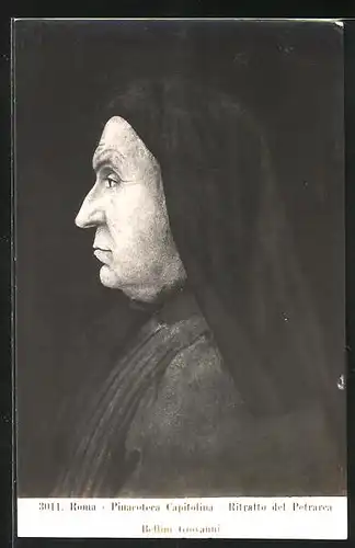 AK Roma, Bellini Giovanni, Pinacoteca Capitolina, seitliche Darstellung der Schriftstellerin