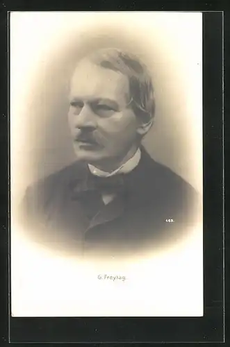 AK G. Freytag, Portrait des Schriftstellers