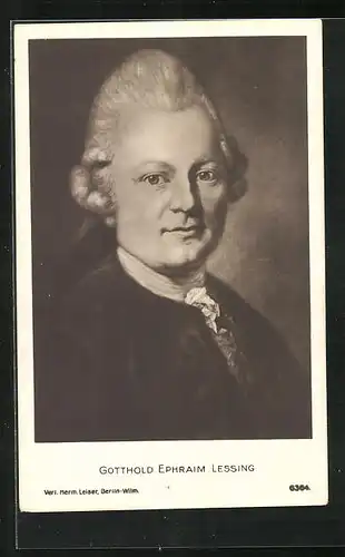 Künstler-AK Gotthold Ephraim Lessing, Darstellung des Schriftstellers