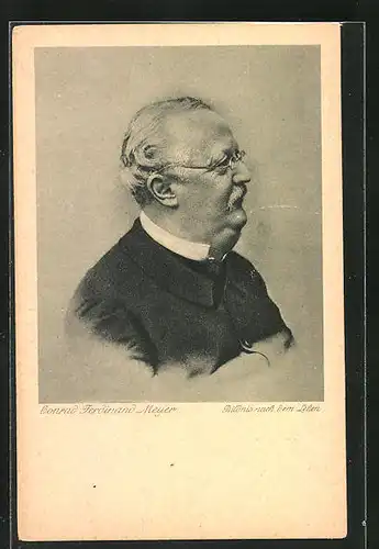 AK Conrad Ferdinand Meyer, Bildnis des Dichters nach dem Leben